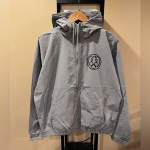 Yeezy WB-01 04 Logo Gray Windbreaker Nylon Zip Jacket